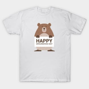 Cute Respect The Groundhog Funny Groundhog Day T-Shirt T-Shirt